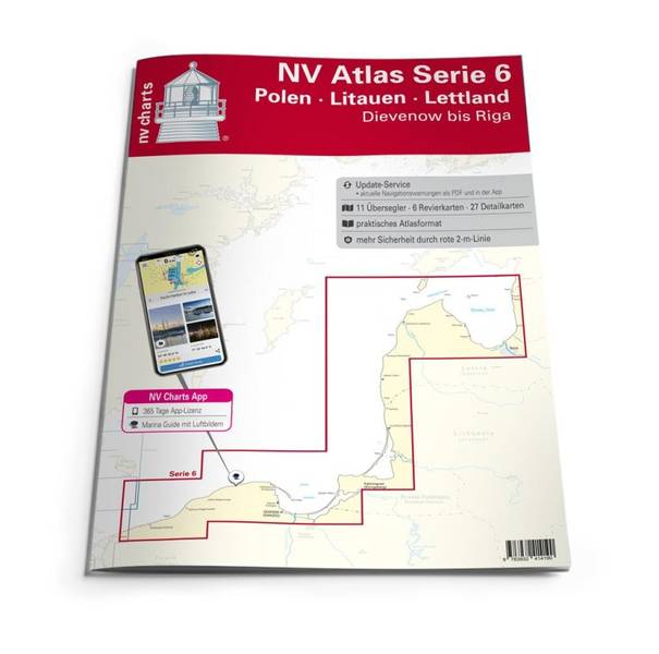 NV. Atlas serie 6 - Båtsportkart: Polen - Latvia 2022
